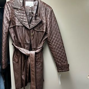 Brown size large brand new faux leather jacket with belt by Jessica Simpson